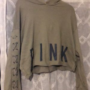 Victoria secret pink cropped sweatshirt
